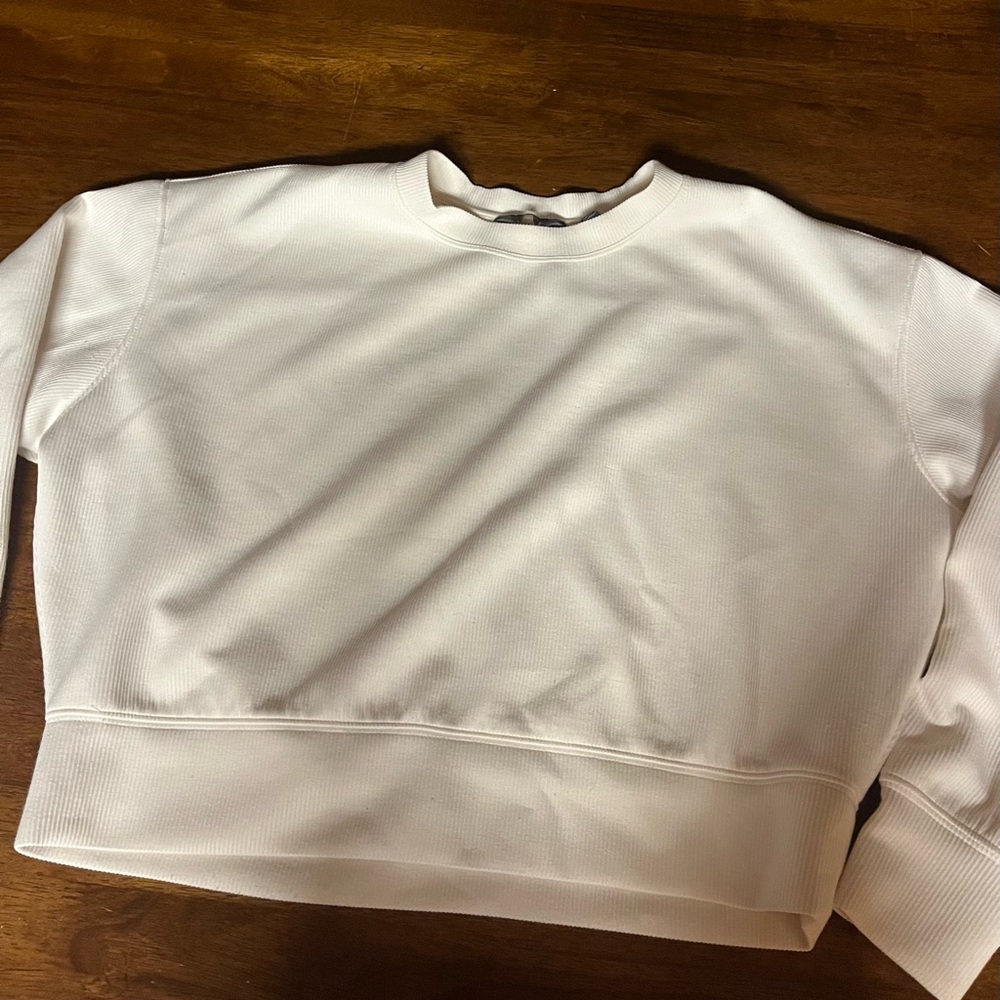 White Cropped Sweatshirt